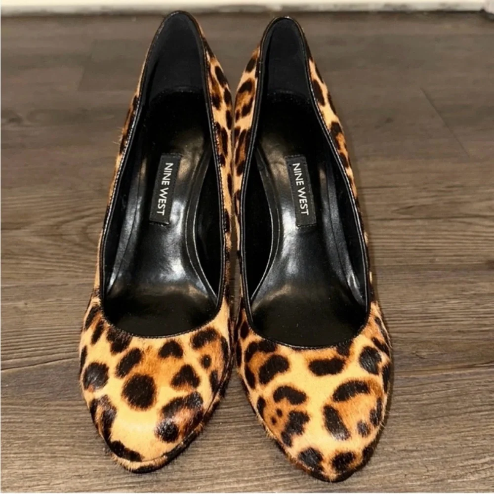 ❤️ Animal Print NINE WEST Platform Kristal Heels - Size 6.5